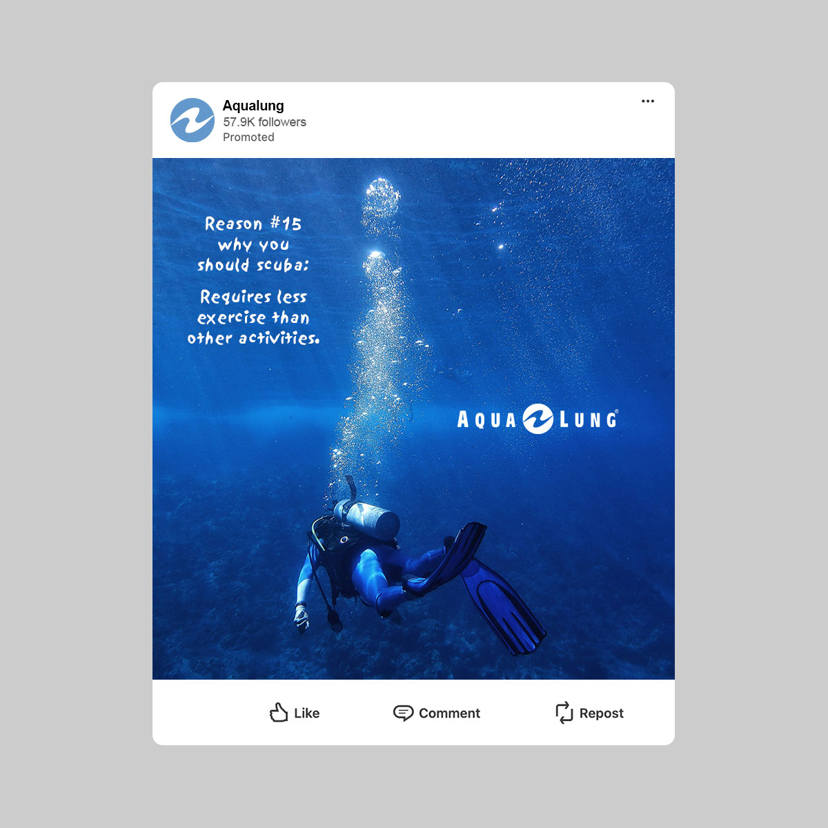 Aqua Lung social media ad