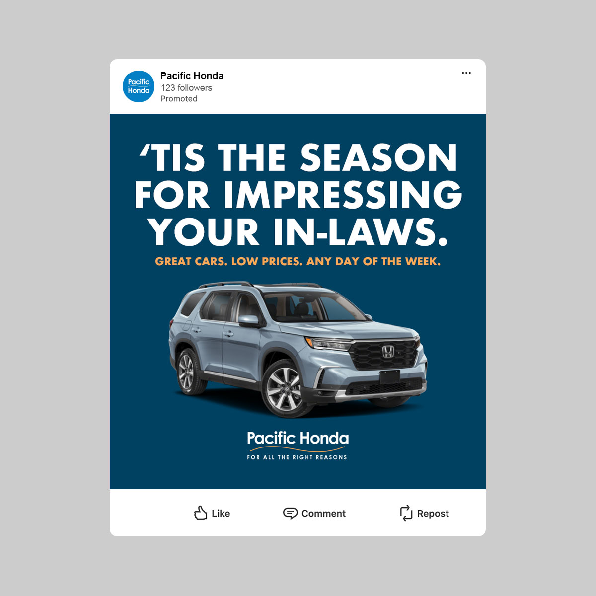 Pacific Honda social media ad